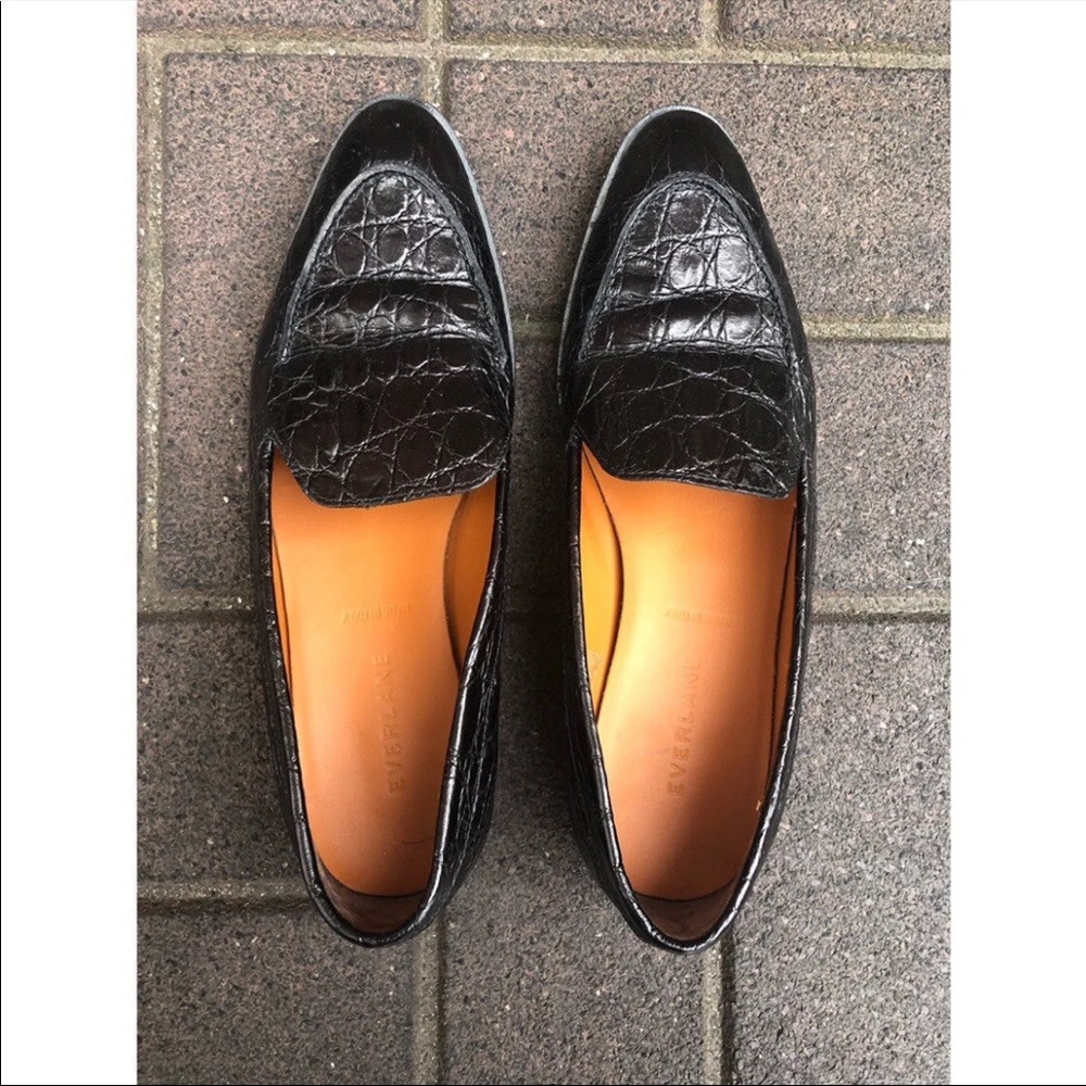 EVERLANE croc loafer flats size 7